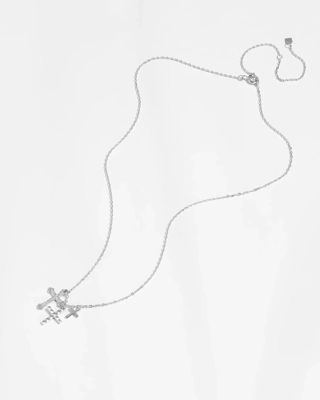 Necklace with Three Cross-Shaped Pendants (Gold Plated)