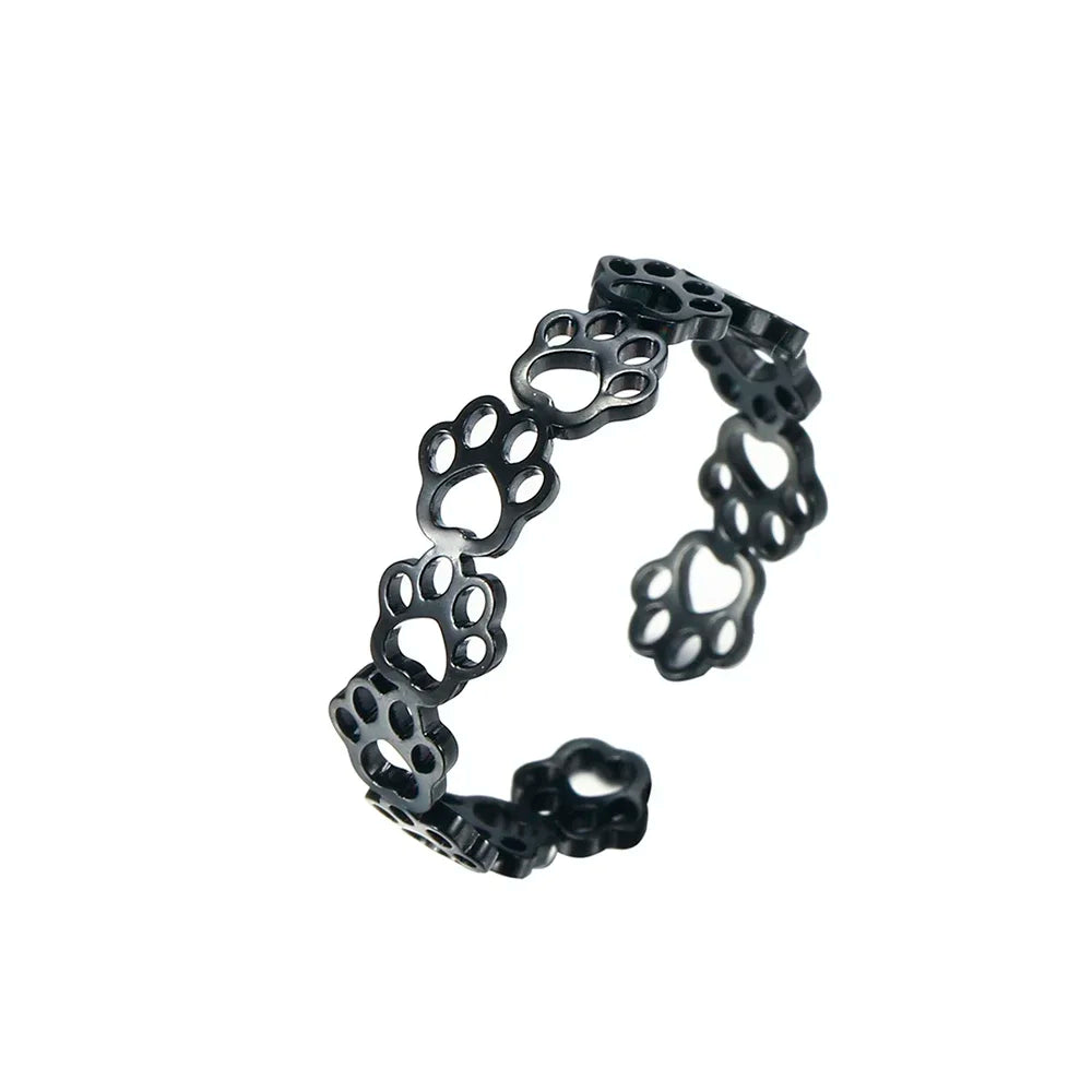 Adjustable Paw Print Ring â€“ Made of Stainless Steel