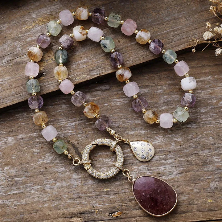 Mixed Quartz Pavé Statement Necklace
