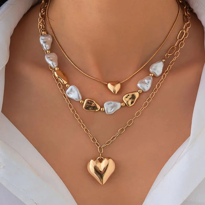 The Heart & Pearl Trinity Set