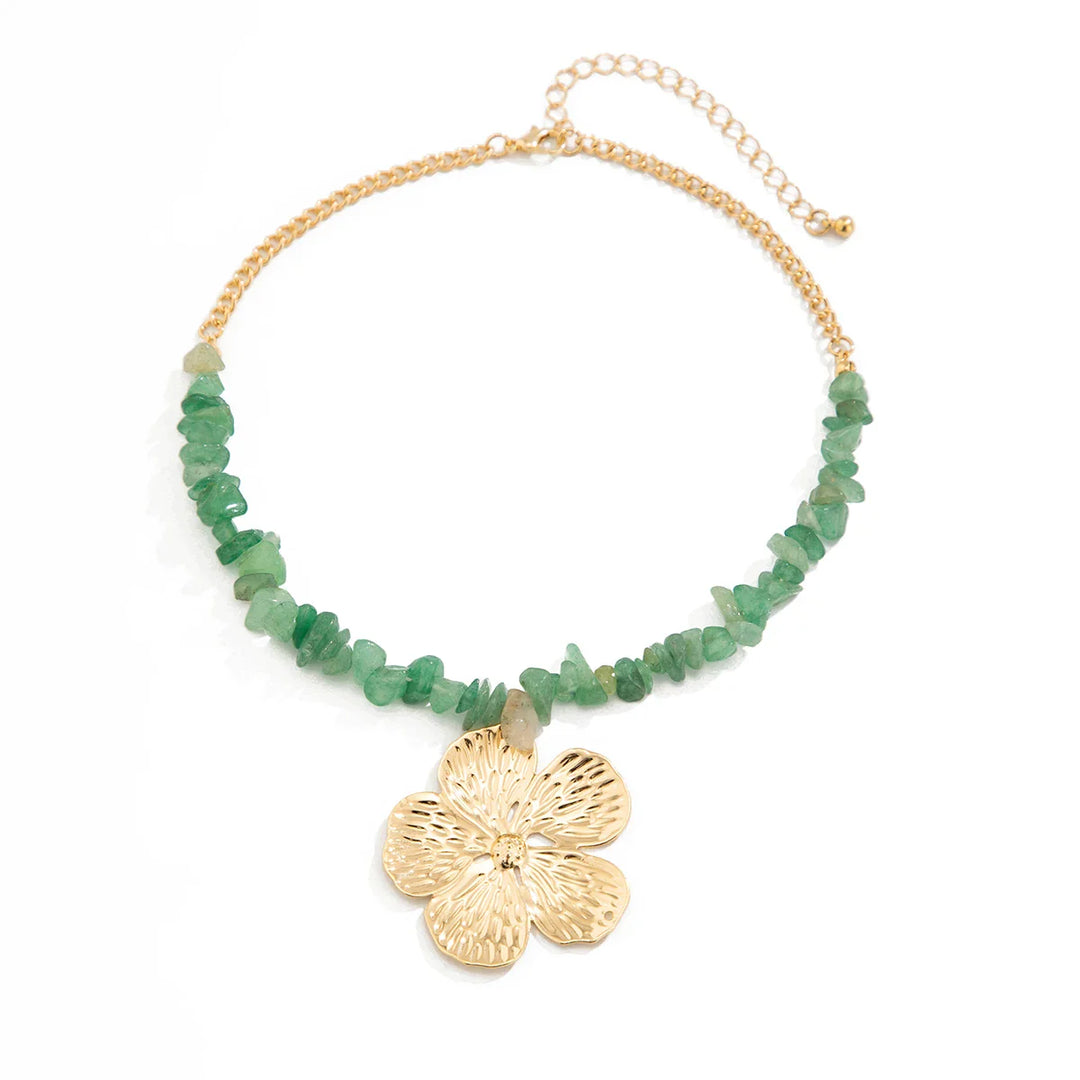Caelora Textured Gold Petal Necklace