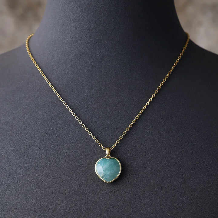 Amazonite Heart Pendant Necklace