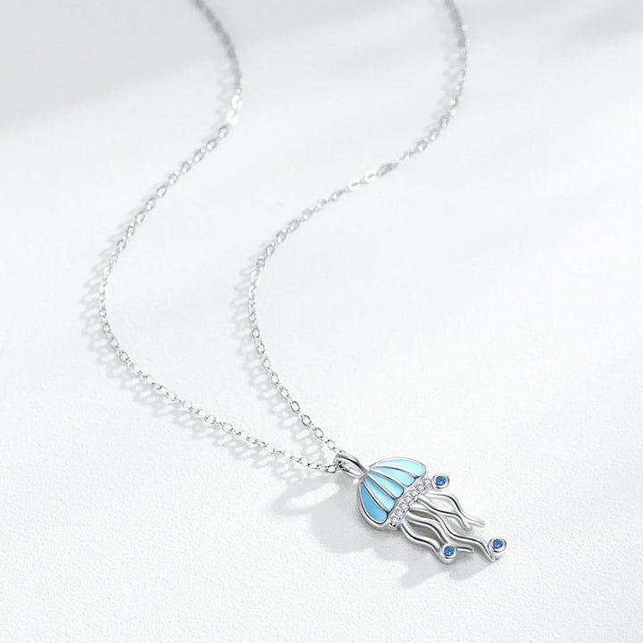 Jellyfish Pendant Necklace – 925 Sterling Silver | Ocean Blue Charm