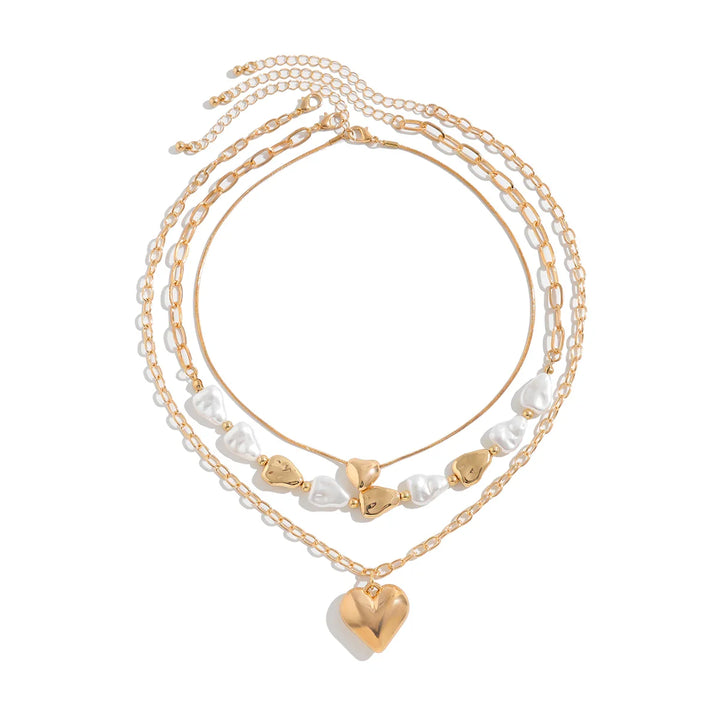 The Heart & Pearl Trinity Set