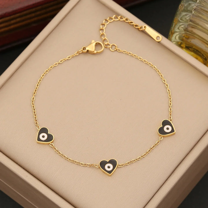 Evil Eye Heart Bracelet