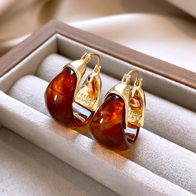 Maelis Amber Hoop Earrings