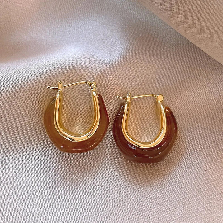 Maelis Amber Hoop Earrings