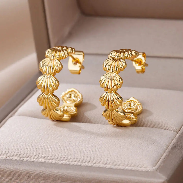 Thalisse Golden Shell Drop Earrings