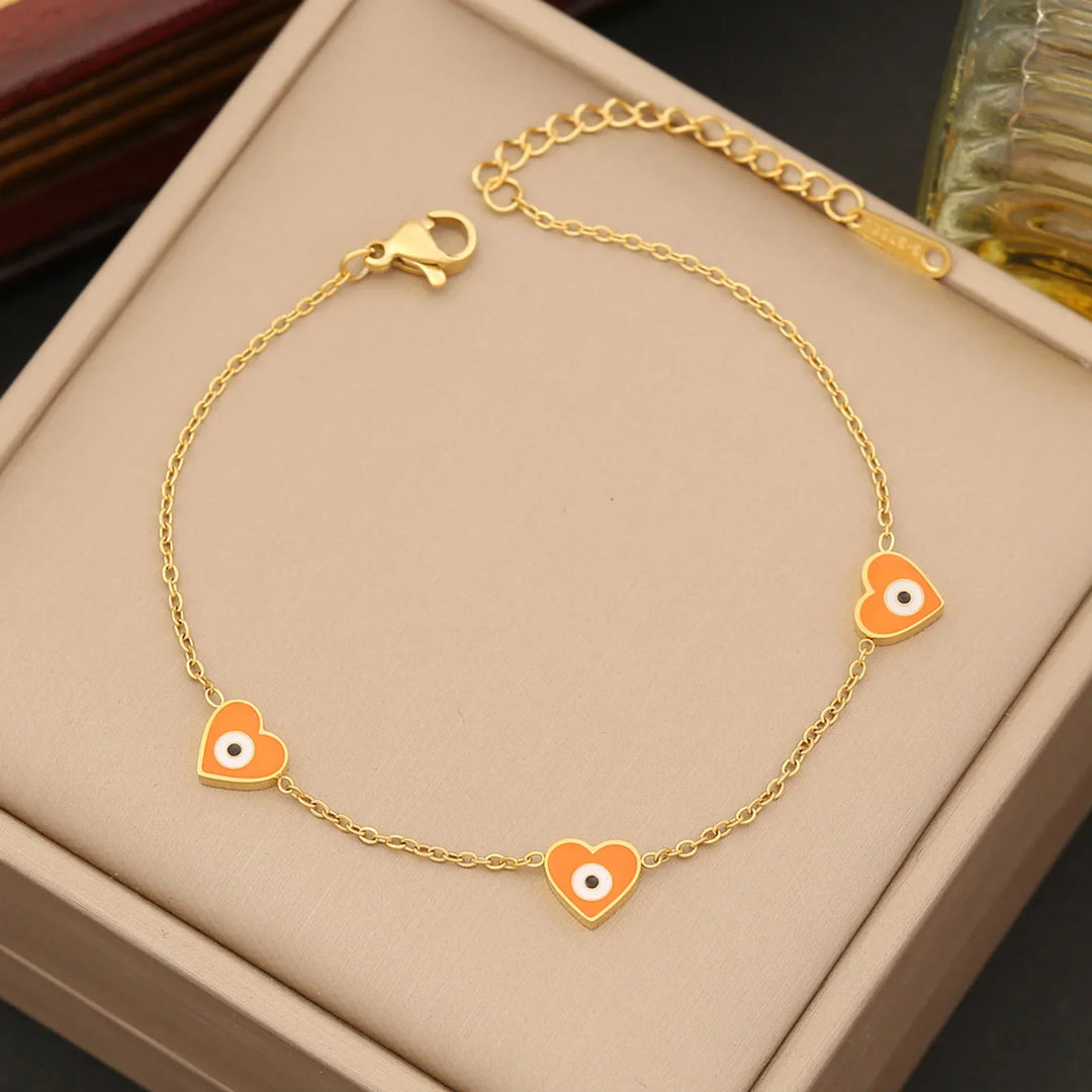 Evil Eye Heart Bracelet