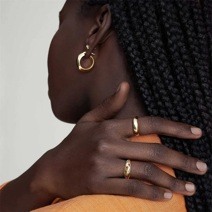 Shimmering Chunky Geometric Ring