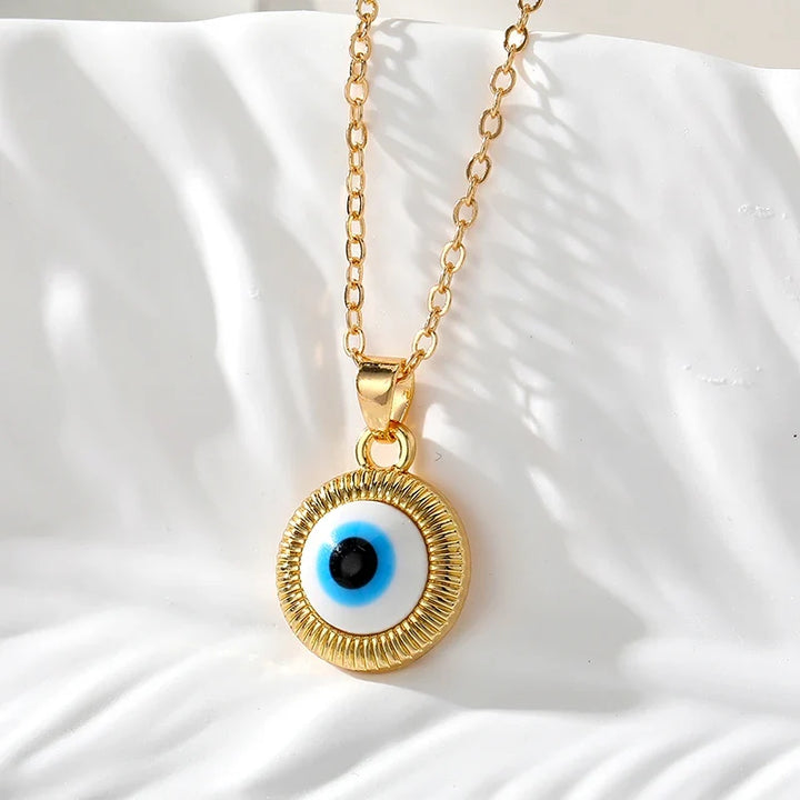 Round Vintage Evil Eye Necklaces