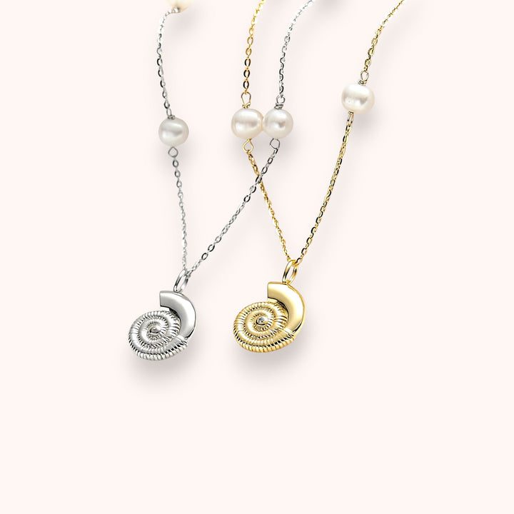 Sea Shell Freshwater Pearl Necklace – 925 Sterling Silver