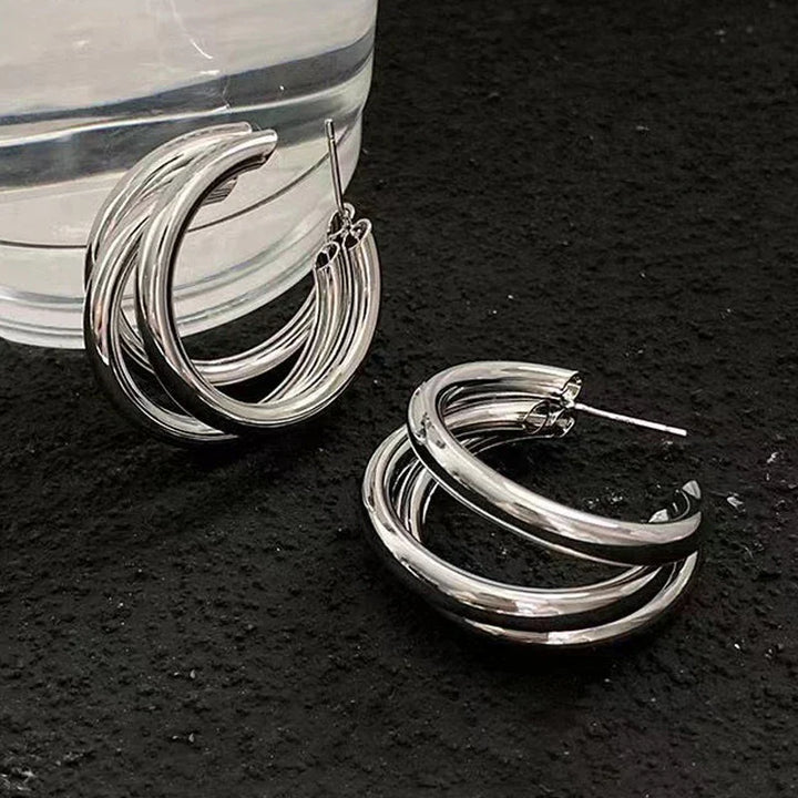 Celeste Triple Curve Earrings
