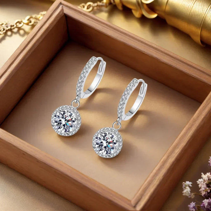 1 Carat Moissanite Earrings in Sterling Silver