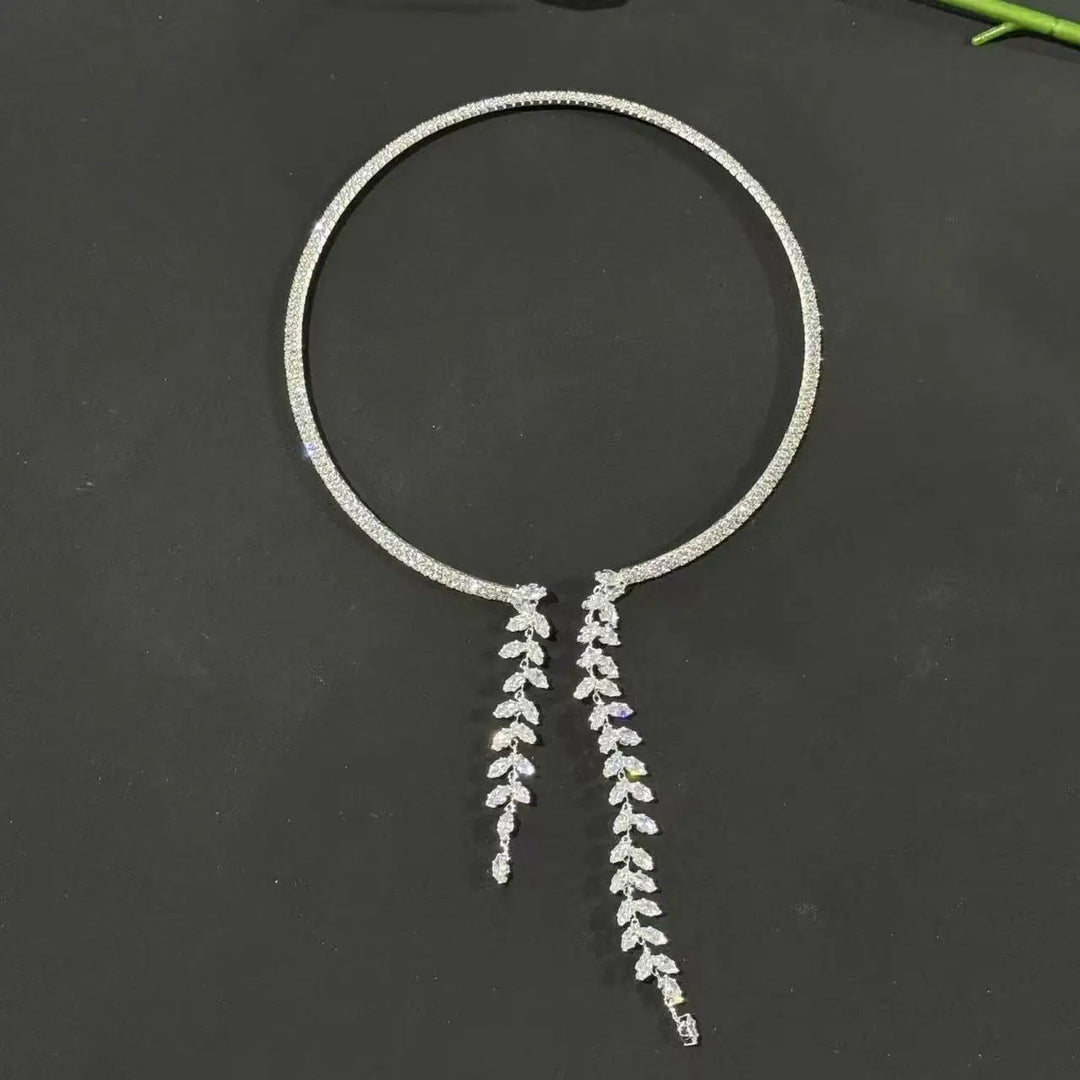 New Leaf Tassel Collar chain necklace for women