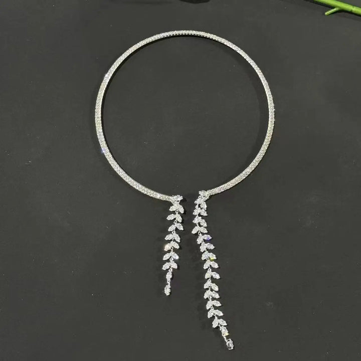New Leaf Tassel Collar chain necklace for women