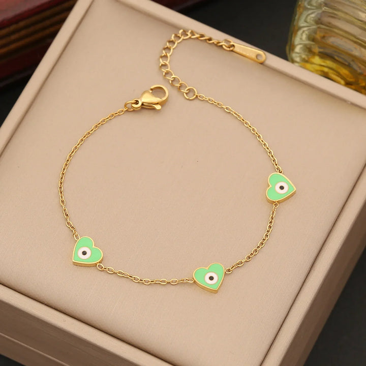 Evil Eye Heart Bracelet
