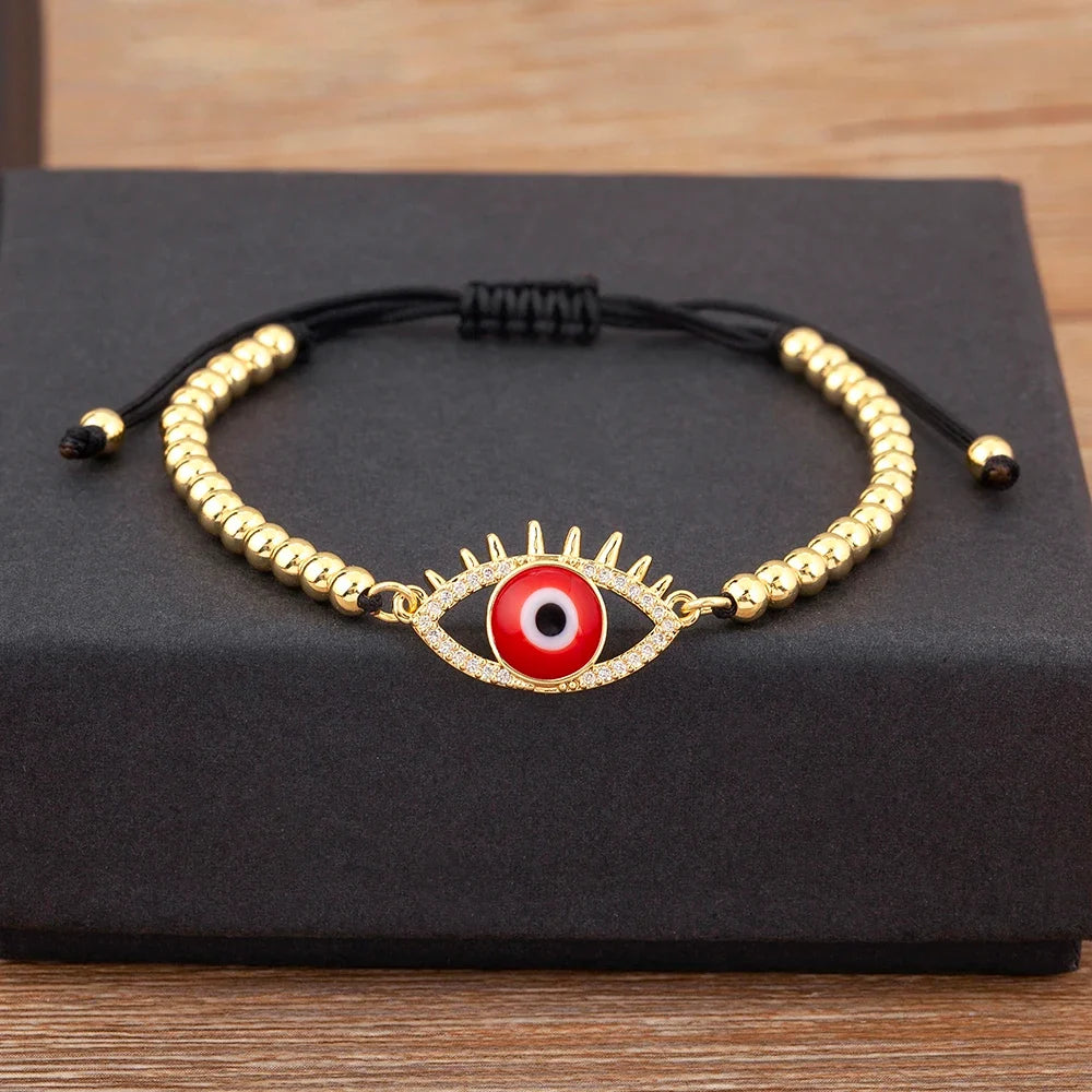 Adjustable Evil Eye Bead Bracelet