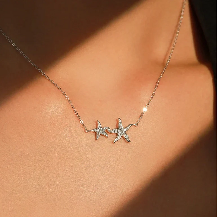 Starfish Duo 925 Sterling Silver Necklace