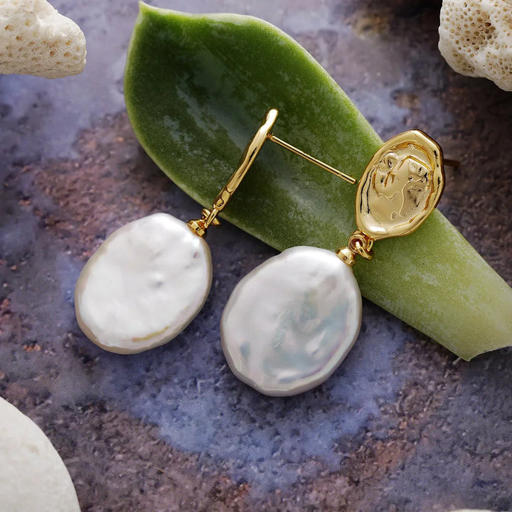 Textured Baroque Pearl Drop Earrings