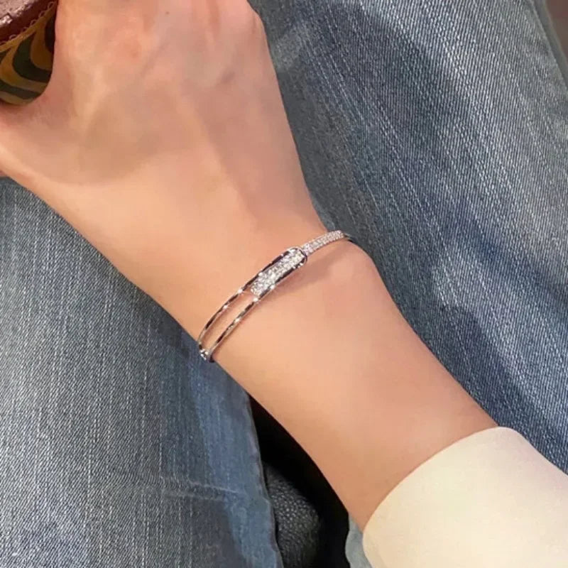 Lumière Crystal Bridal Cuff Bracelet