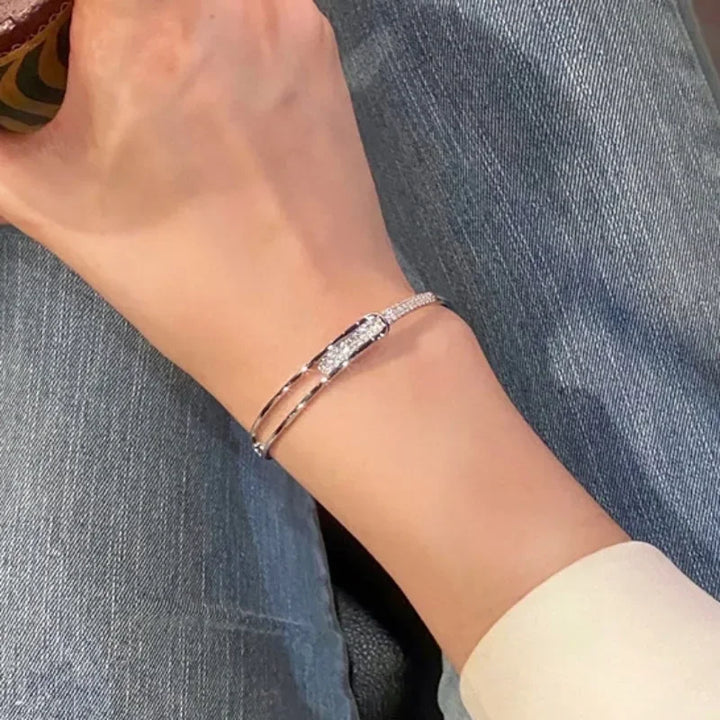Lumière Crystal Bridal Cuff Bracelet