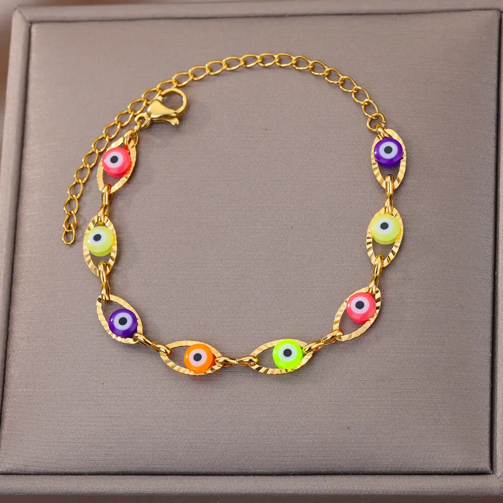 Colorful Evil Eye Charm Bracelets