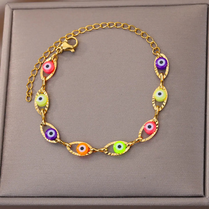 Colorful Evil Eye Charm Bracelets