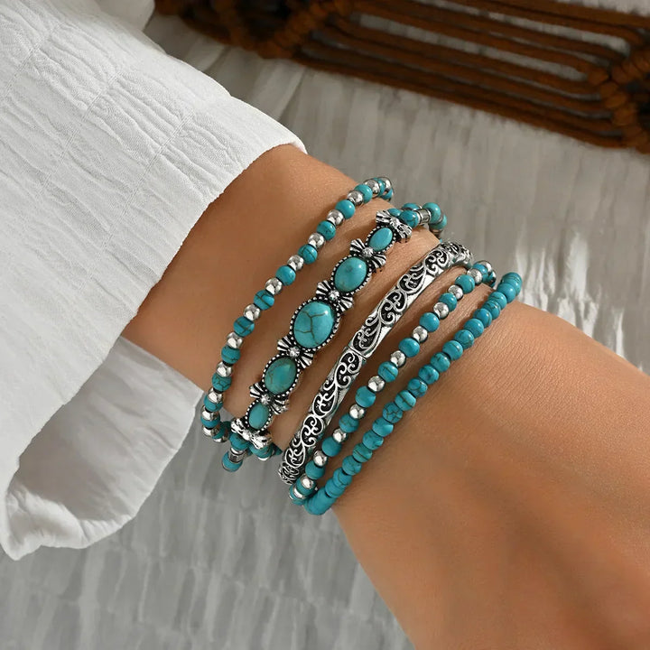 Bohemian | Turquoise Beaded Bracelet Set