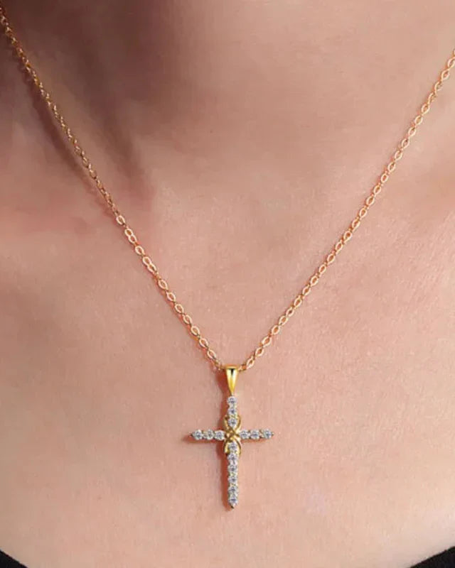 Infinite Faith Necklace with Cross (Gold Plated)
