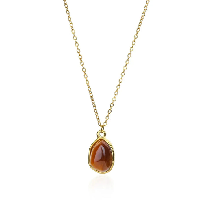 Elise Oval Stone Necklace