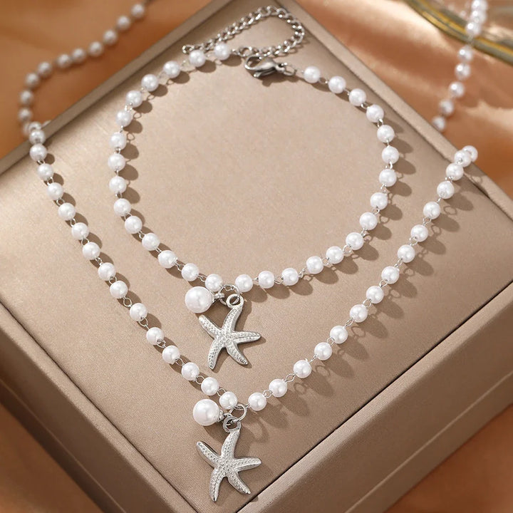 Pearl Beach Charm Jewelry Set