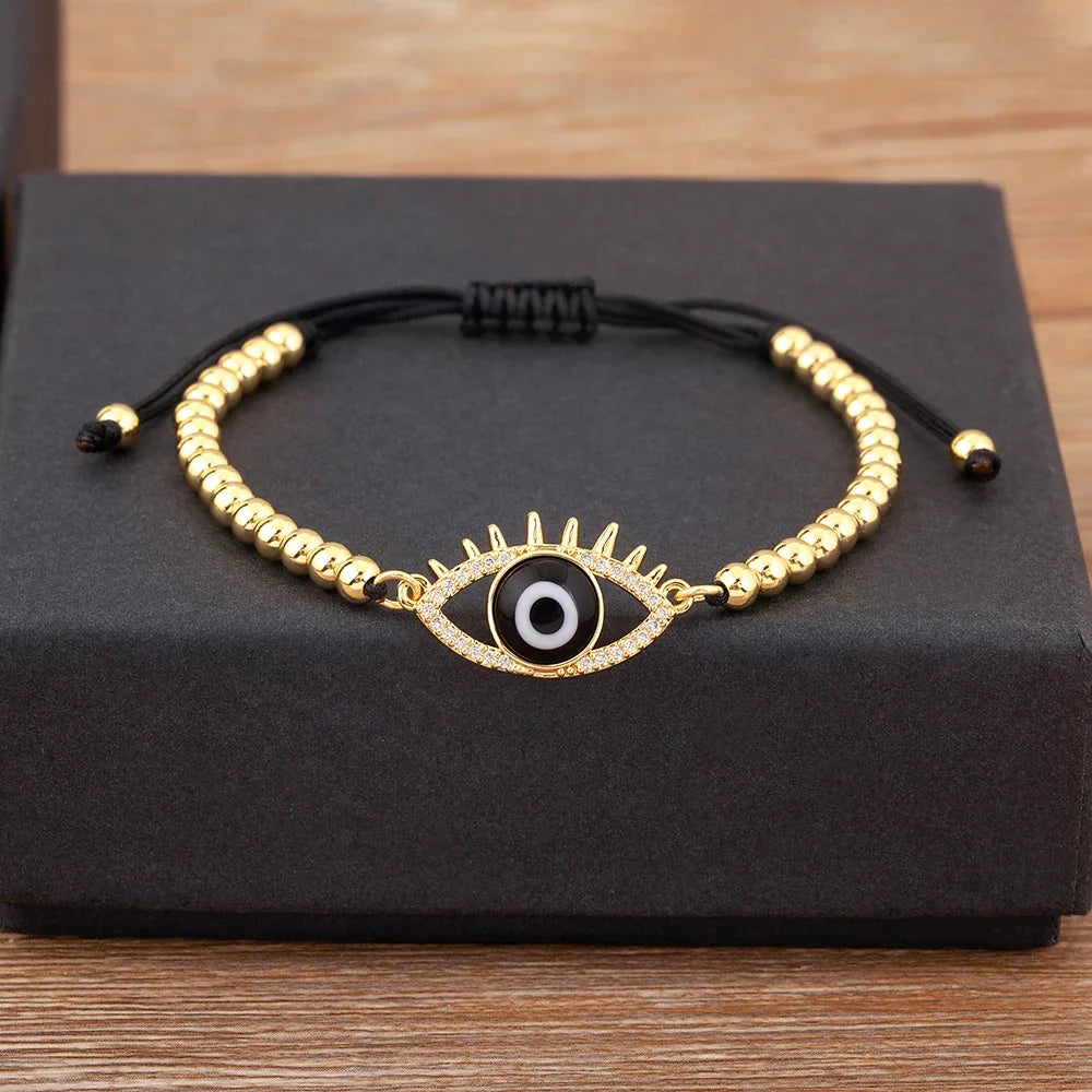 Adjustable Evil Eye Bead Bracelet