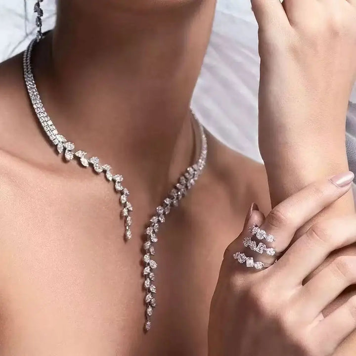 New Leaf Tassel Collar chain necklace for women