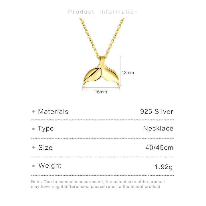 Whale Tail 925 Sterling Silver Necklace