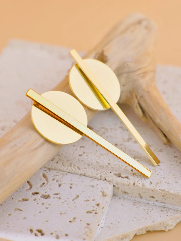 Liorra Modern Bar & Disc Drop Earrings