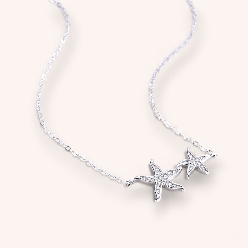 Starfish Duo 925 Sterling Silver Necklace