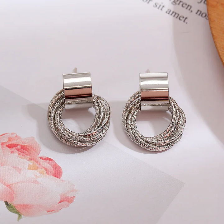 Solenne Retro Halo Earrings
