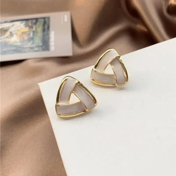 Elara Enamel Frame Earrings
