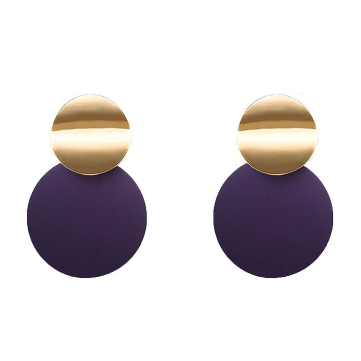 Monrisa Minimalist Double Disc Dangle Earrings