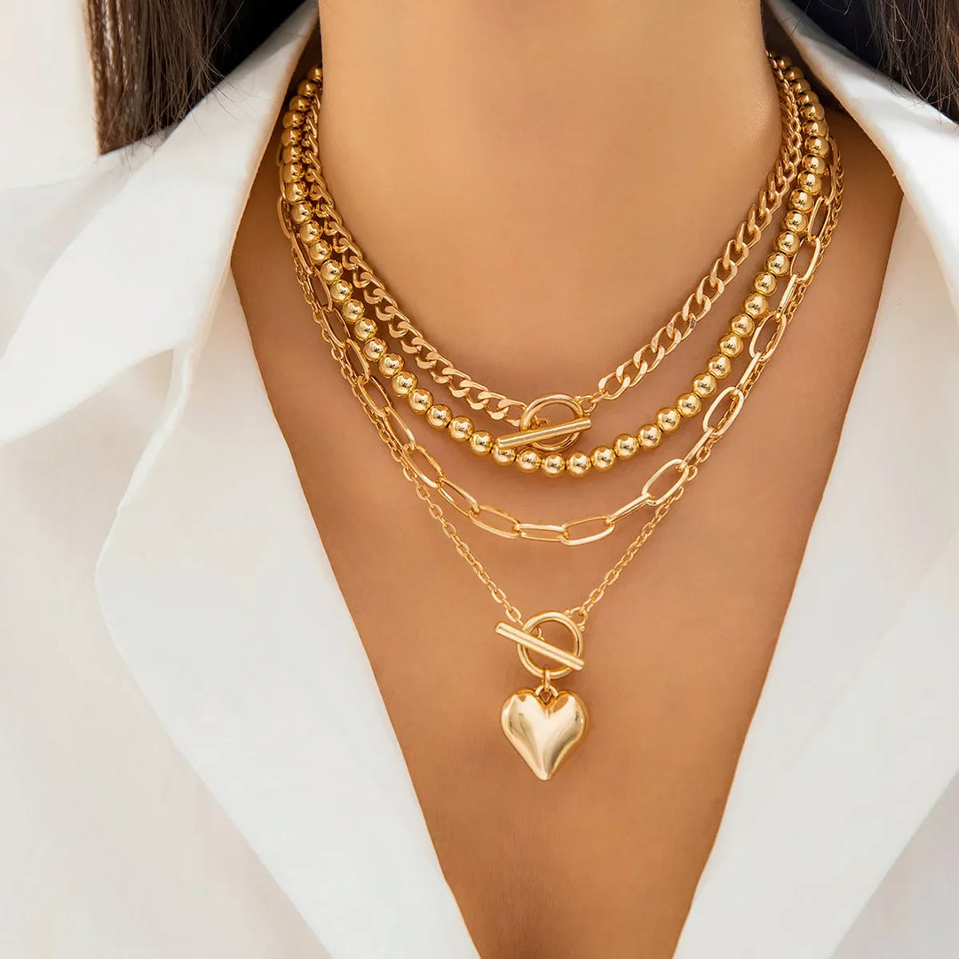 The Eternal Bonds Layered Heart Necklace