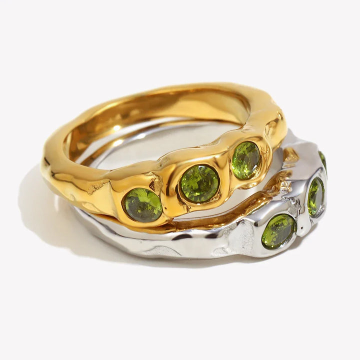 Geometric Elegance Ring - 18k Gold Plated