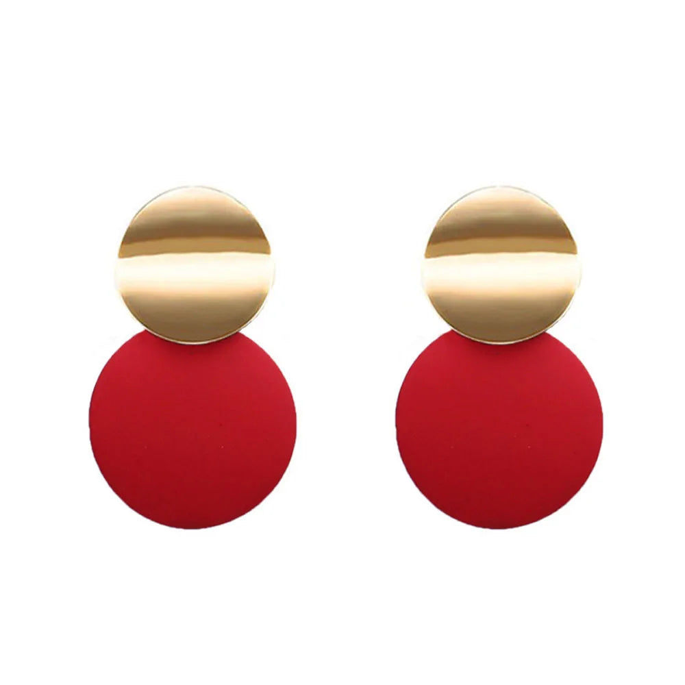 Monrisa Minimalist Double Disc Dangle Earrings