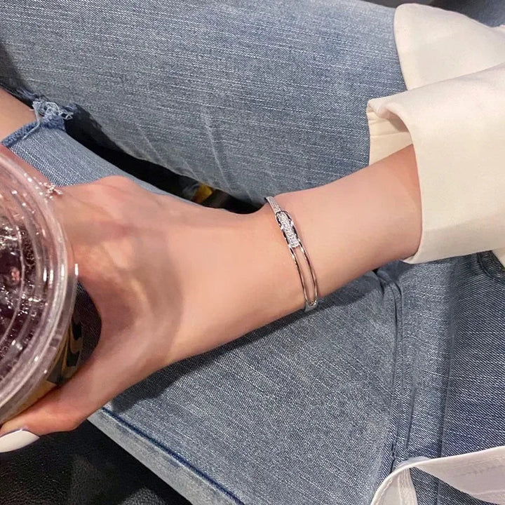 Lumière Crystal Bridal Cuff Bracelet