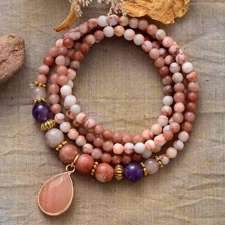 Pink Jasper Serenity Wrap Bracelet–Necklace
