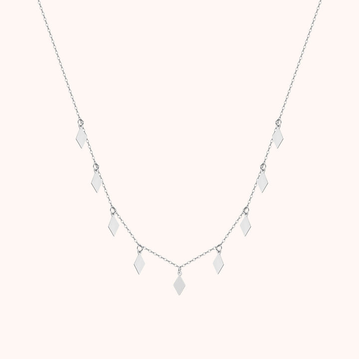Diamond-Shaped Choker – 925 Sterling Silver Necklace