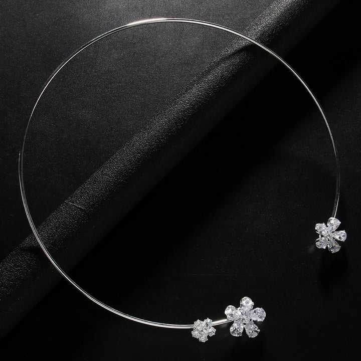 Stonefans Fashion Crystal Flower Collar Necklace