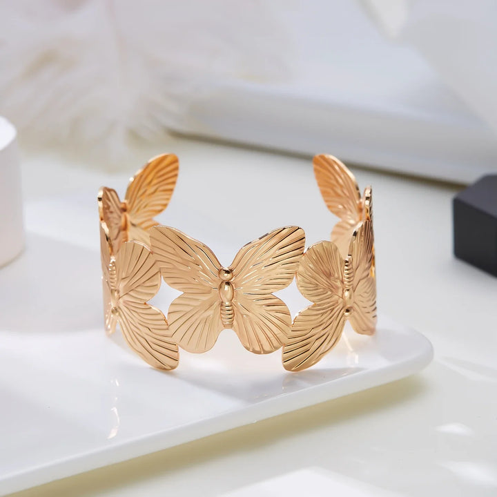 Azmira Sculpted Floral Cuff Bracelet