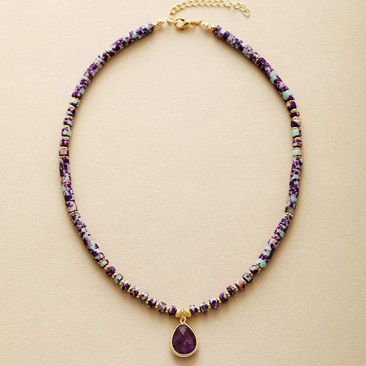 Aluka Gemstone Choker Necklace – Amethyst