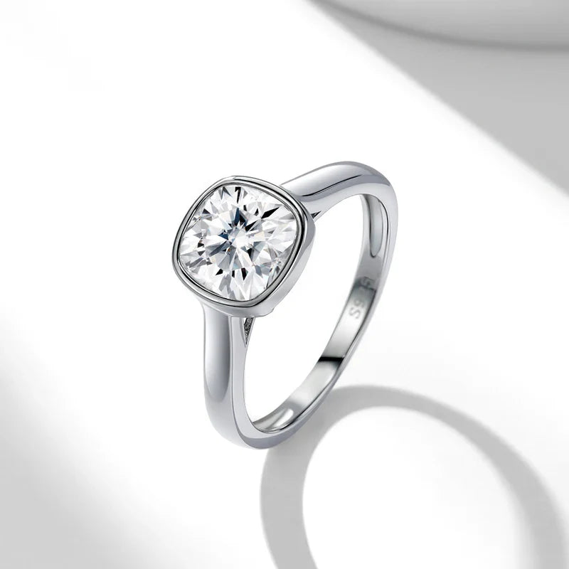 Eterna 2 Carats Moissanite 925 Sterling Silver Ring